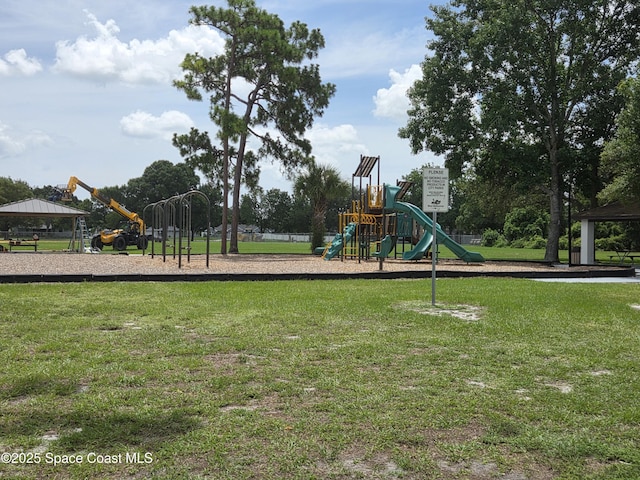 744 John Carroll Ln, Melbourne, FL 32904 - communal playground featuring a gazebo and a yard