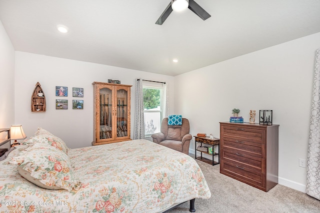 711 Tupelo Cir, Cocoa, FL 32926 - bedroom featuring carpet floors, a ceiling fan, and recessed lighting