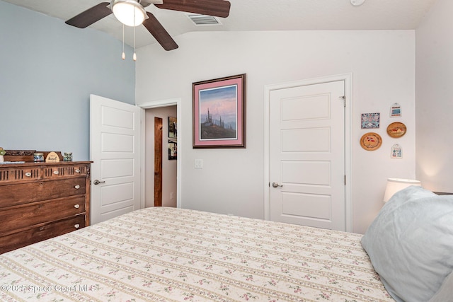 711 Tupelo Cir, Cocoa, FL 32926 - bedroom featuring vaulted ceiling and ceiling fan