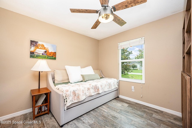 6355 Betty Ave, Cocoa, FL 32927 - bedroom featuring wood finished floors and a ceiling fan