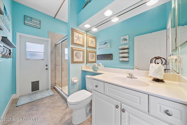 3616 Peninsula Cir, Melbourne, FL 32940 - bathroom featuring a stall shower and vanity