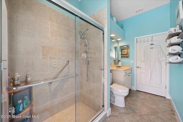 3616 Peninsula Cir, Melbourne, FL 32940 - bathroom featuring vanity and a shower stall