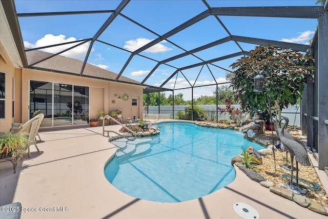 3616 Peninsula Cir, Melbourne, FL 32940 - view of pool with a patio area and a lanai
