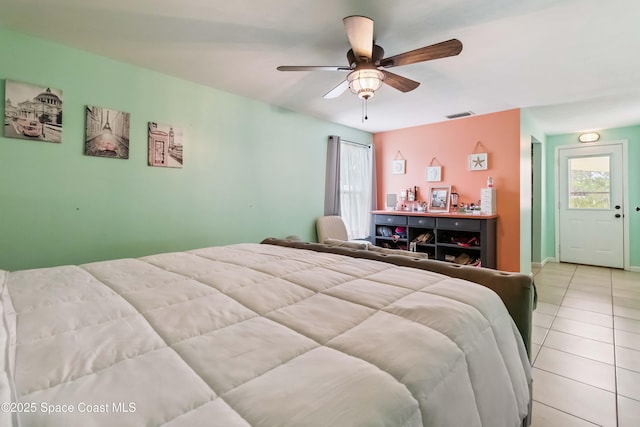 542 Troy Rd SW, Palm Bay, FL 32908 - bedroom featuring light tile patterned flooring and ceiling fan
