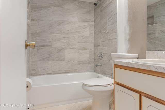 386 Myrtlewood Rd, Melbourne, FL 32940 - bathroom featuring vanity, tub / shower combination, and tile patterned flooring