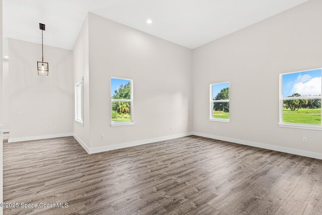 278 Stallion St, Palm Bay, FL 32909 - spare room featuring wood finished floors and high vaulted ceiling