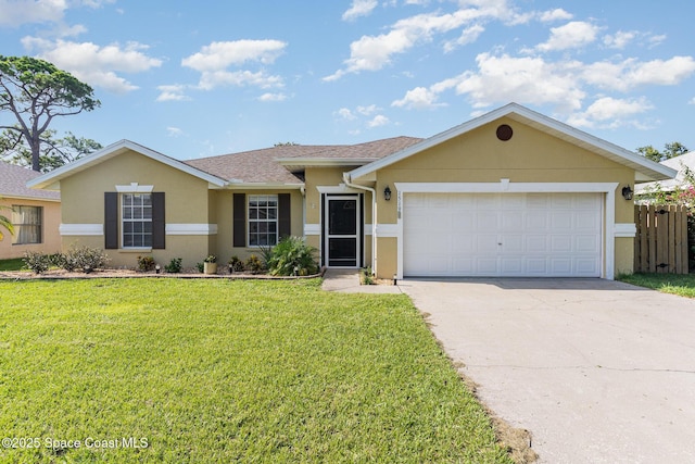 1519 Bronco Dr, Melbourne, FL 32940 - single story home featuring stucco siding, concrete driveway, an attached garage, and roof with shingles