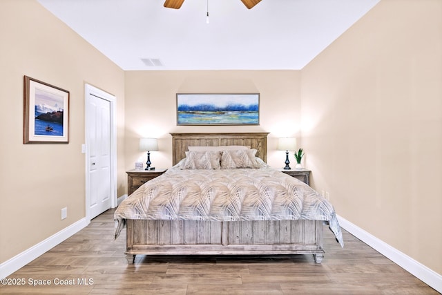 5337 Indigo Crossing Dr, Rockledge, FL 32955 - bedroom with wood finished floors and a ceiling fan