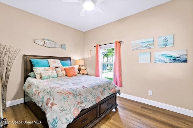 5337 Indigo Crossing Dr, Rockledge, FL 32955 - bedroom with wood finished floors and ceiling fan