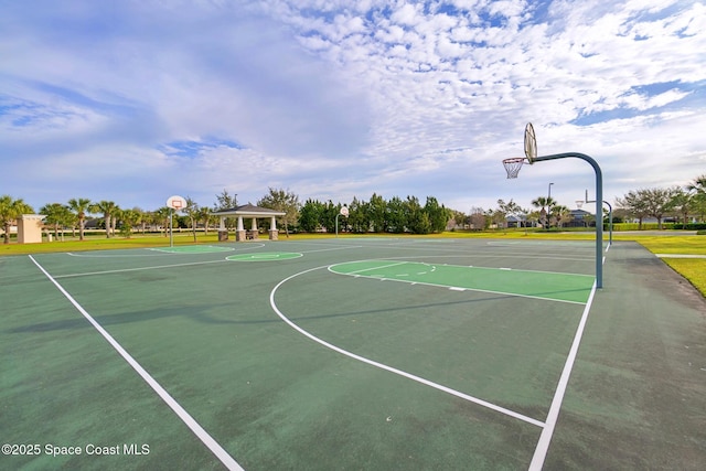 5337 Indigo Crossing Dr, Rockledge, FL 32955 - view of basketball court with a gazebo and community basketball court