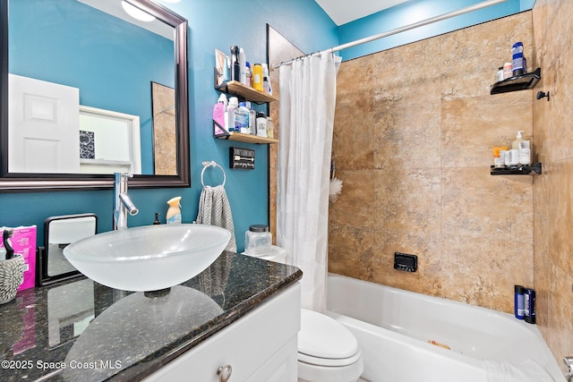 113 Surf Dr, Cocoa Beach, FL 32931 - full bath with vanity and shower / bath combo with shower curtain