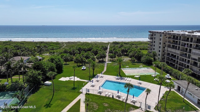 3190 N Atlantic Ave Unit 220, Cocoa Beach, FL 32931 - aerial view of a pool and a large body of water