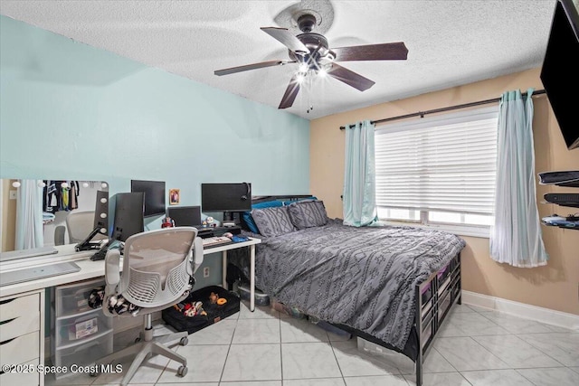 3440 Pine St, Cocoa, FL 32926 - bedroom with a textured ceiling, an office area, and ceiling fan