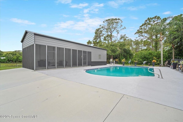 3440 Pine St, Cocoa, FL 32926 - outdoor pool featuring a patio and a sunroom