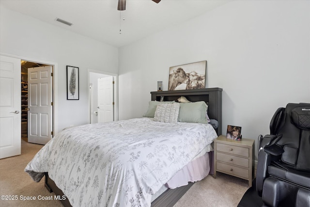 4107 Meander Pl Unit 104, Rockledge, FL 32955 - bedroom featuring light carpet and ceiling fan