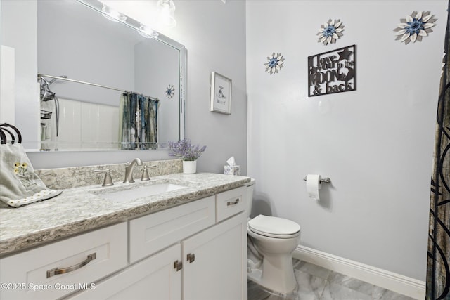 4107 Meander Pl Unit 104, Rockledge, FL 32955 - bathroom featuring marble finish flooring, vanity, and curtained shower