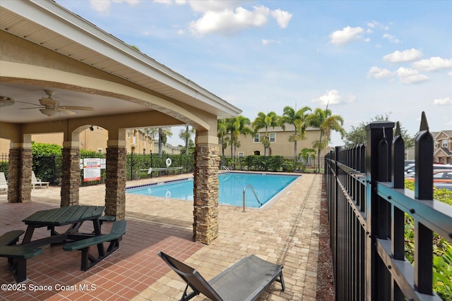 4107 Meander Pl Unit 104, Rockledge, FL 32955 - community pool with a ceiling fan and a patio area