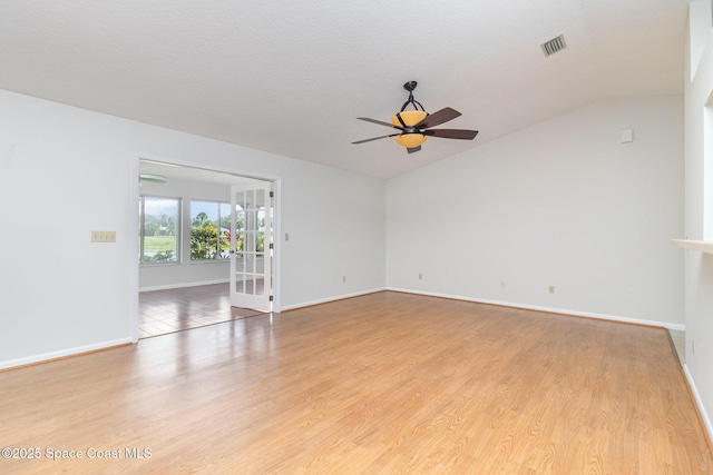 1570 Frontier Dr, Melbourne, FL 32940 - unfurnished room featuring a ceiling fan, lofted ceiling, and light wood-type flooring