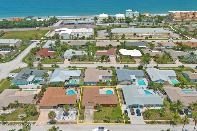 765 Palm Dr, Satellite Beach, FL 32937 - aerial view of property's location featuring nearby suburban area and property parcel outlined