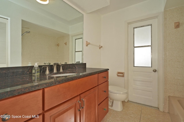 765 Palm Dr, Satellite Beach, FL 32937 - bathroom with tile patterned floors, vanity, and shower / tub combination
