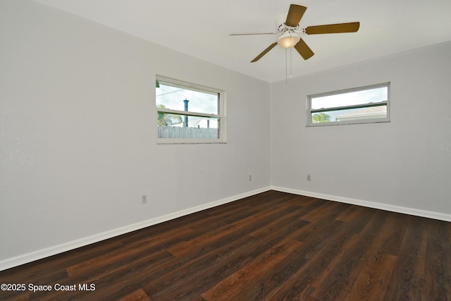 765 Palm Dr, Satellite Beach, FL 32937 - unfurnished room featuring wood finished floors and ceiling fan