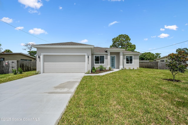1107 Conquistador Dr, Rockledge, FL 32955 - view of front facade featuring driveway, a garage, stucco siding, and roof with shingles