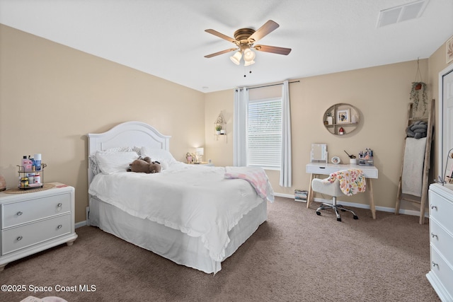 739 Fiddleleaf Cir, Melbourne, FL 32904 - carpeted bedroom with a ceiling fan and baseboards