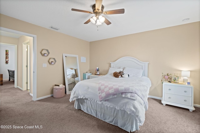 739 Fiddleleaf Cir, Melbourne, FL 32904 - carpeted bedroom featuring baseboards and a ceiling fan