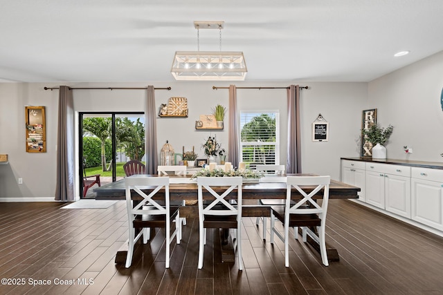 739 Fiddleleaf Cir, Melbourne, FL 32904 - dining area with plenty of natural light, dark wood-style floors, and recessed lighting
