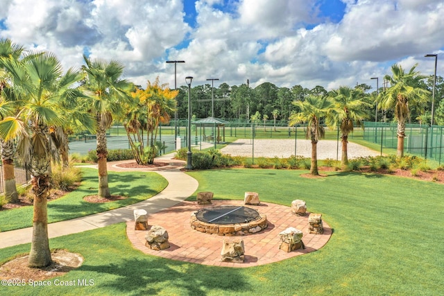 739 Fiddleleaf Cir, Melbourne, FL 32904 - view of community featuring an outdoor fire pit