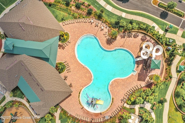 739 Fiddleleaf Cir, Melbourne, FL 32904 - view of pool featuring a water play area and a patio