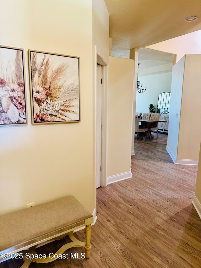 524 Mcguire Blvd, Indian Harbour Beach, FL 32937 - hall featuring wood finished floors and baseboards