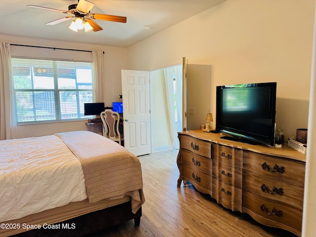 524 Mcguire Blvd, Indian Harbour Beach, FL 32937 - bedroom with light wood-type flooring and ceiling fan