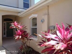 524 Mcguire Blvd, Indian Harbour Beach, FL 32937 - doorway to property with stucco siding