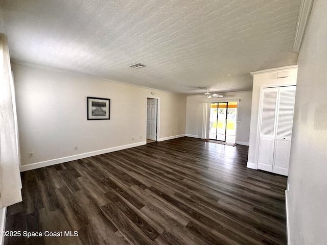 658 Ervin St, Sebastian, FL 32958 - unfurnished room featuring a ceiling fan, dark wood finished floors, and crown molding