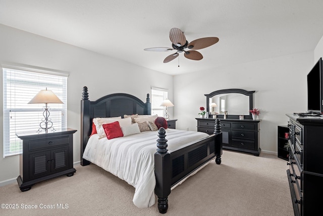 103 Amherst Ln, Sebastian, FL 32958 - bedroom with light colored carpet and ceiling fan