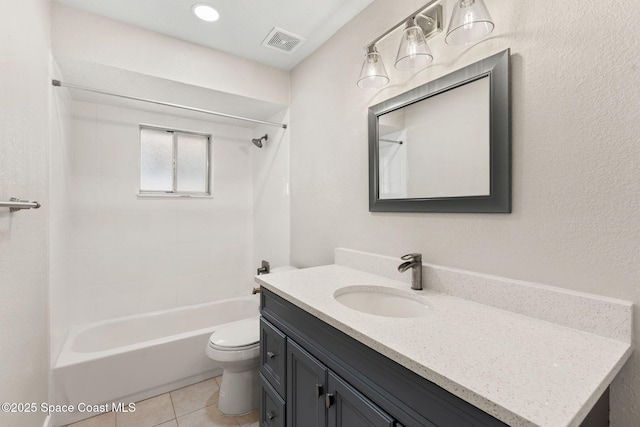 1119 Manatee Dr, Rockledge, FL 32955 - full bath featuring vanity, washtub / shower combination, and tile patterned flooring