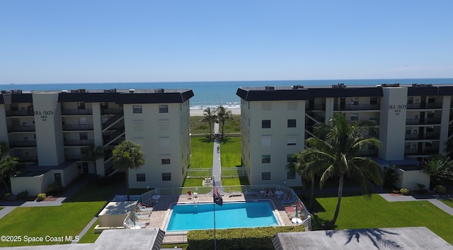 4570 Ocean Beach Blvd Unit 214, Cocoa Beach, FL 32931 - aerial view of a nearby body of water and a pool