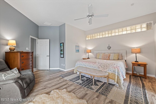 442 Carmel Dr, Melbourne, FL 32940 - bedroom featuring wood finished floors and a ceiling fan