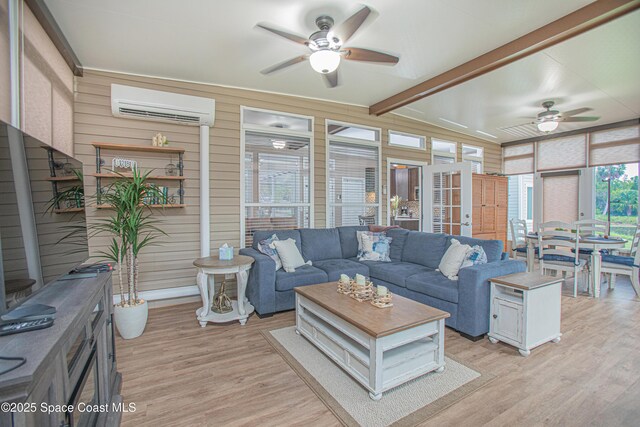 110 Windsong Way, Titusville, FL 32780 - sunroom / solarium with an AC wall unit and beamed ceiling