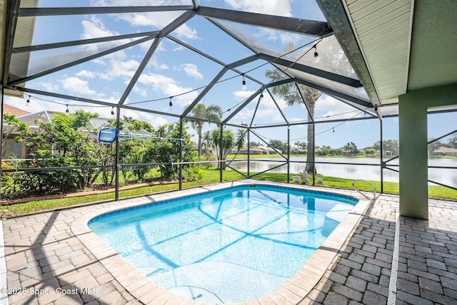 4333 Browning Ln, Rockledge, FL 32955 - swimming pool with a water view, a patio area, and a lanai