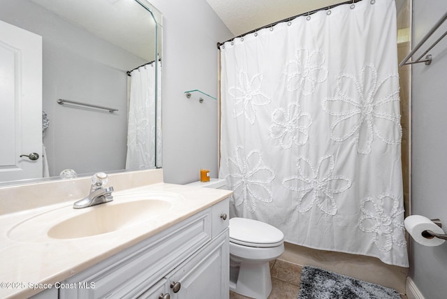 4333 Browning Ln, Rockledge, FL 32955 - full bath featuring vanity, tile patterned flooring, and a shower with shower curtain