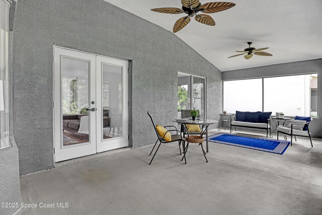2559 Christopher Dr, Titusville, FL 32780 - sunroom featuring french doors and lofted ceiling