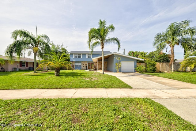 949 Brunswick Ln, Rockledge, FL 32955 - view of front of house with an attached garage and concrete driveway