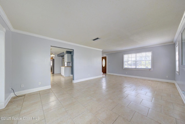 949 Brunswick Ln, Rockledge, FL 32955 - empty room featuring crown molding and light tile patterned floors