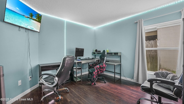 1119 Macon Dr, Titusville, FL 32780 - office featuring wood finished floors and a textured ceiling