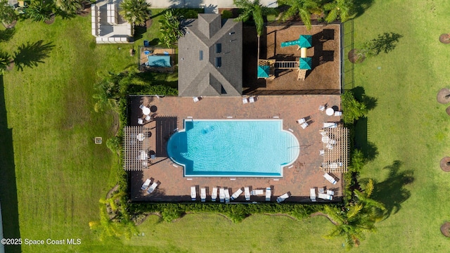 820 Old Country Rd SE, Palm Bay, FL 32909 - bird's eye view of a pool area