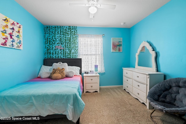 820 Old Country Rd SE, Palm Bay, FL 32909 - bedroom with light carpet and ceiling fan
