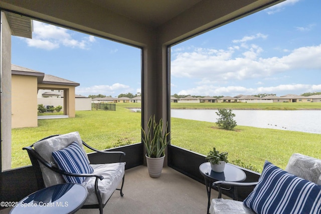 1669 Mineral Loop Dr NW, Palm Bay, FL 32907 - sunroom / solarium with a water view and a residential view