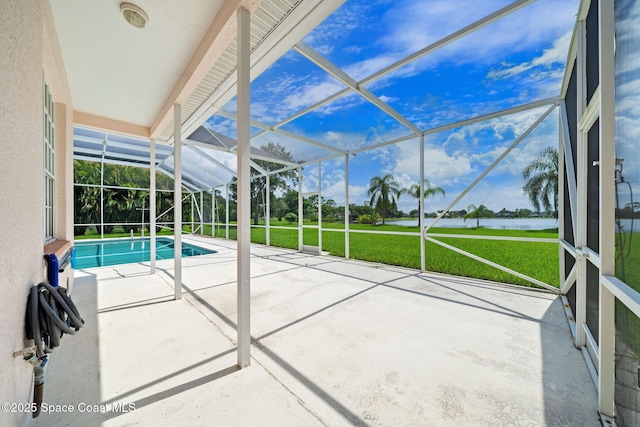 3912 Snowy Egret Dr, Melbourne, FL 32904 - unfurnished sunroom featuring a water view